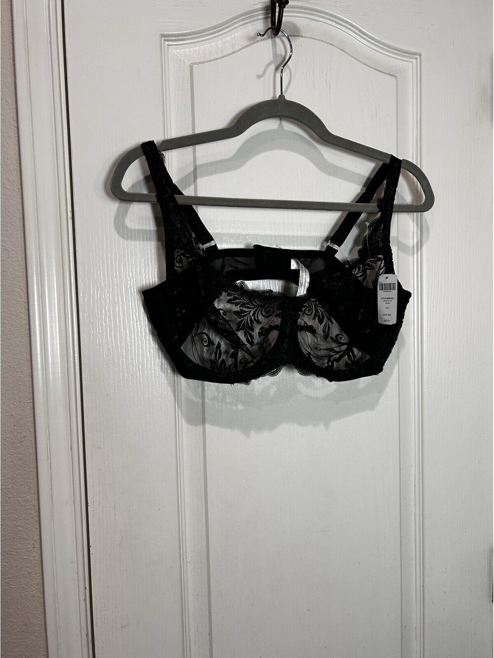 Soma Sensuous Black Lace Unlined Bra Sheer Intimates NWT Sz 40C
